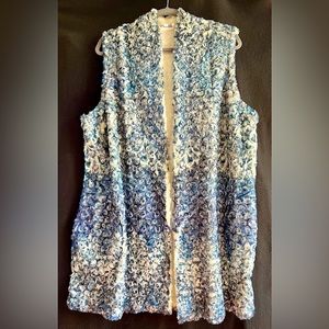 Faux Fur Peacock Vest (Sz XL)